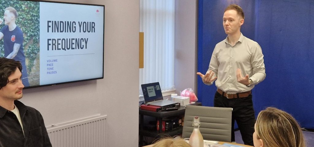 voice coaching scotland, colin stone presents on training course